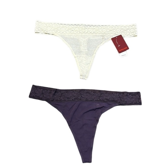 Tommy John Second Skin Soft Lace Thong Set of Two Size XL NWT - Picture 2 of 6